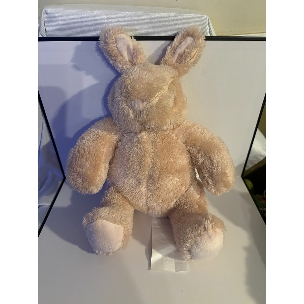 Silver One International Tan Shaggy Plush Bunny Rabbit Stuffed Animal Toy 12in